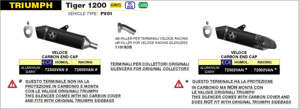 ARROW VELOCE ALUMINIUM DARK, CARB END CAP, EEC 1