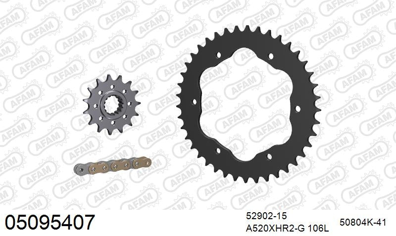 AFAM 520XHR2 106 MRS (RIVET) GOLD & SPROCKETS 1