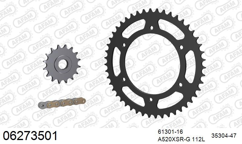 AFAM 520XMR3 112 MRS (RIVET) & SPROCKETS 1