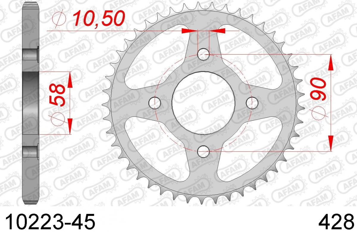 AFAM REAR STEEL 45T, 428 1