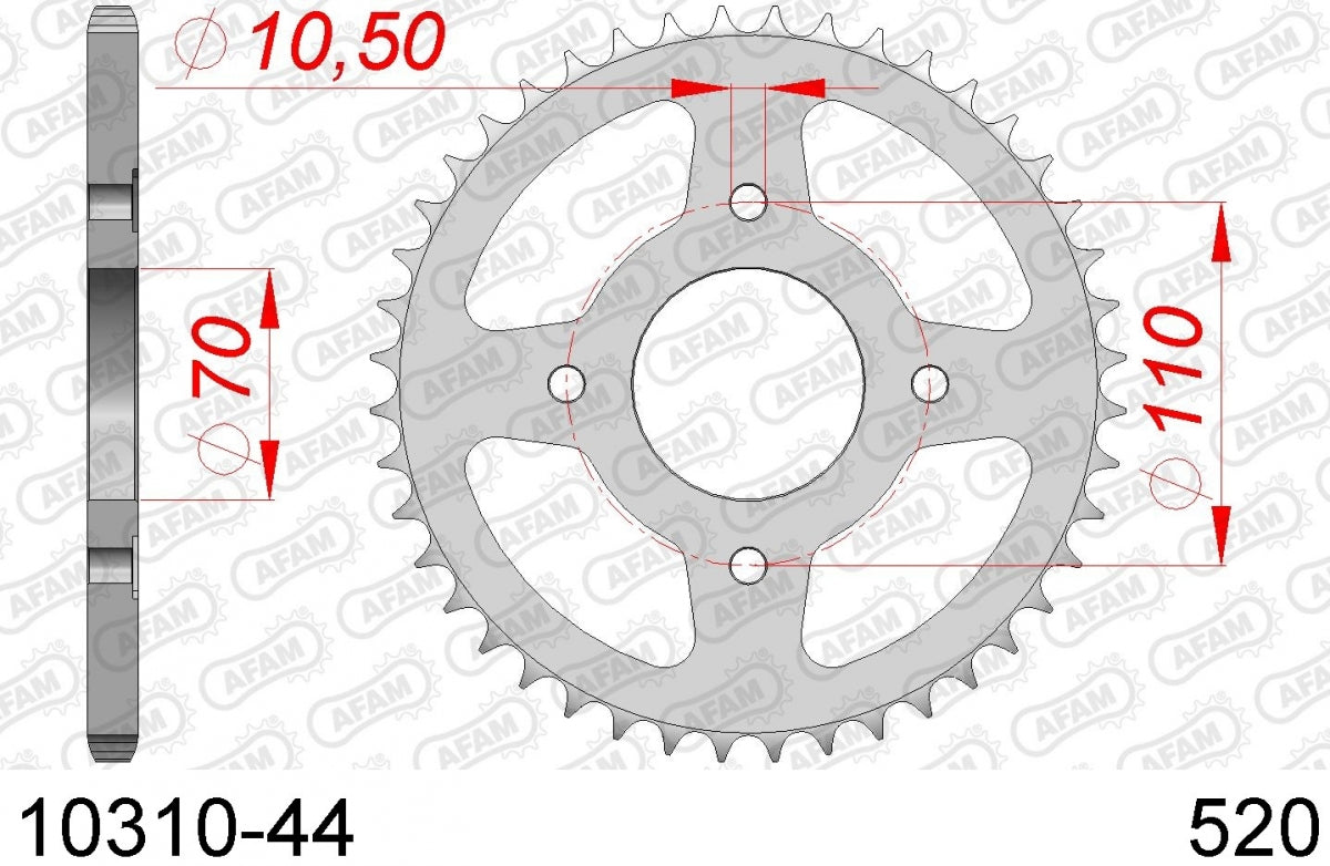 AFAM REAR STEEL 44T, 520 1