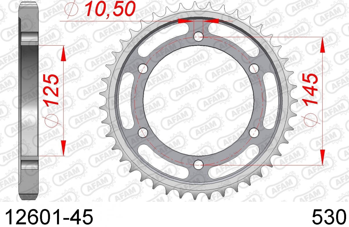 AFAM REAR STEEL 45T, 530 1