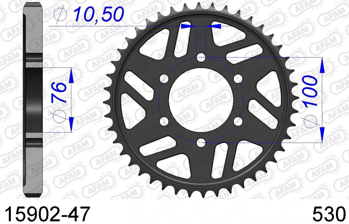 AFAM REAR ALU 47T, 530 1