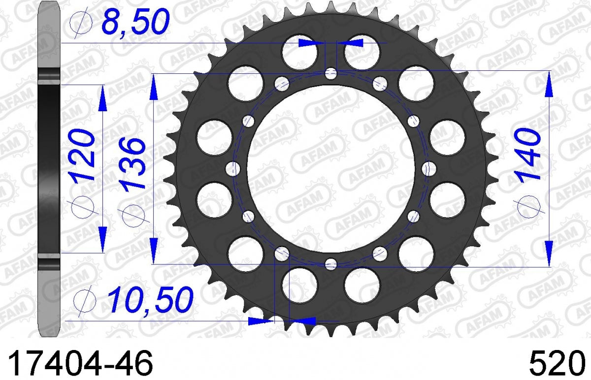 AFAM REAR ALU 46T, 520 1