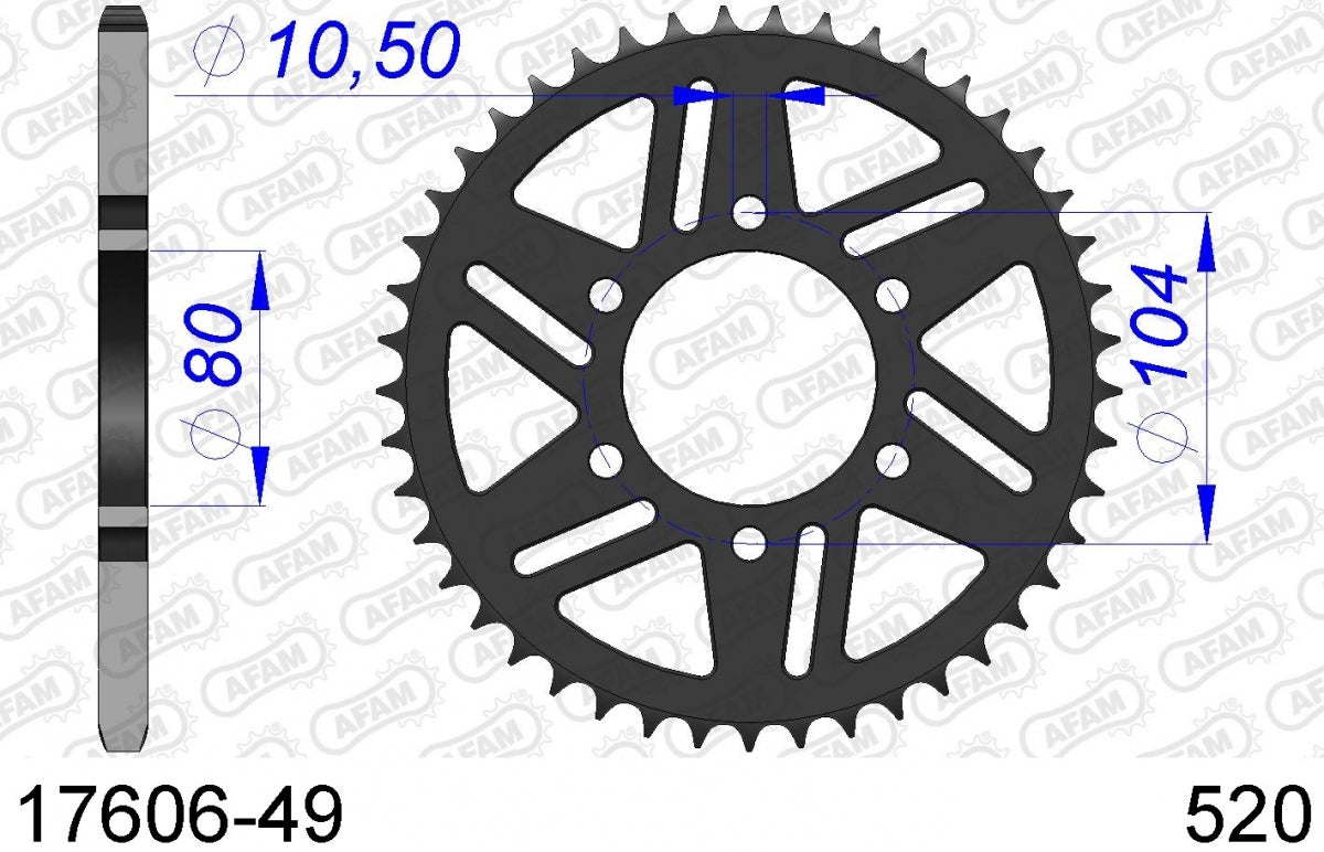 AFAM REAR ALU 49T, 520 1