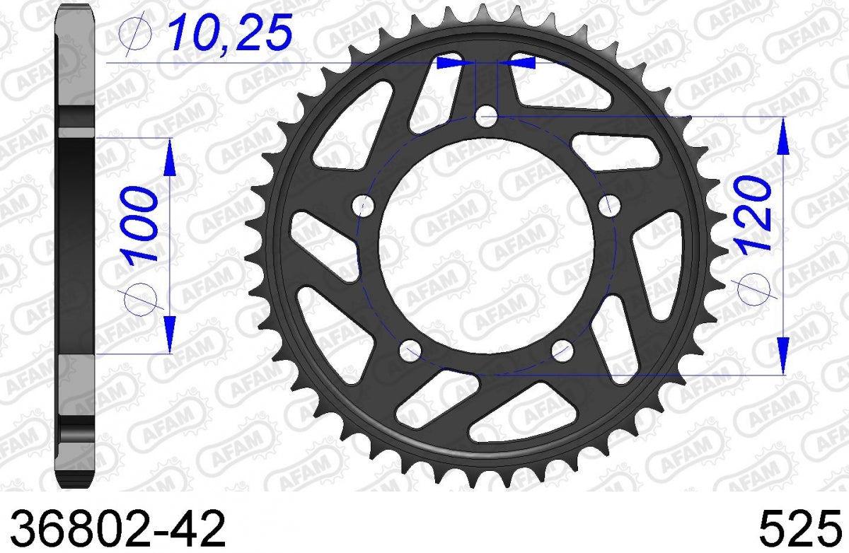 AFAM REAR ALU 42T, 525 1