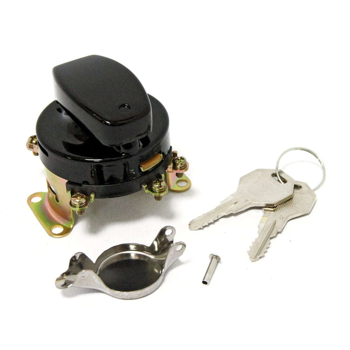 MCS FL style ignition switch. 6-pole, flat key, black 1