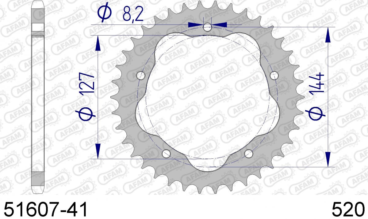 AFAM REAR ALU 41T, 520 1