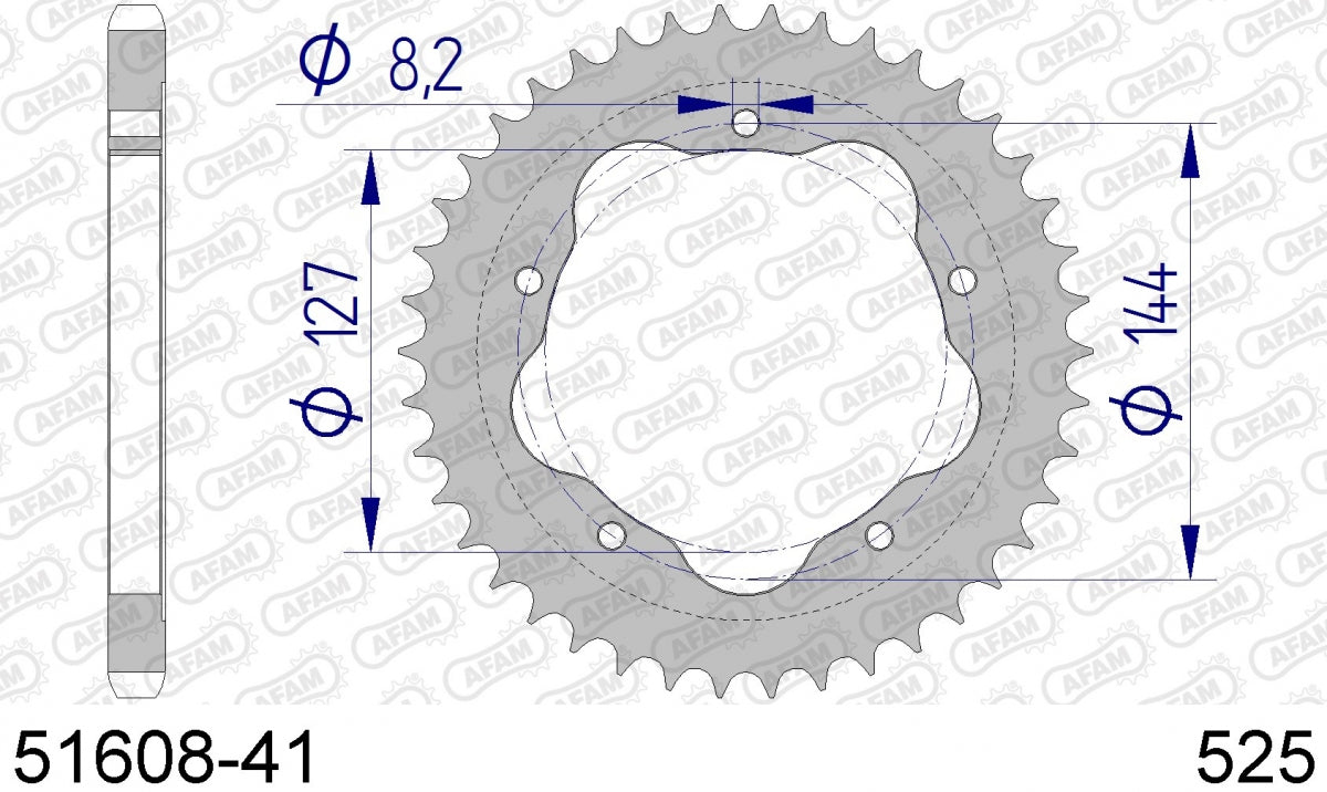 AFAM REAR ALU 41T, 525 1
