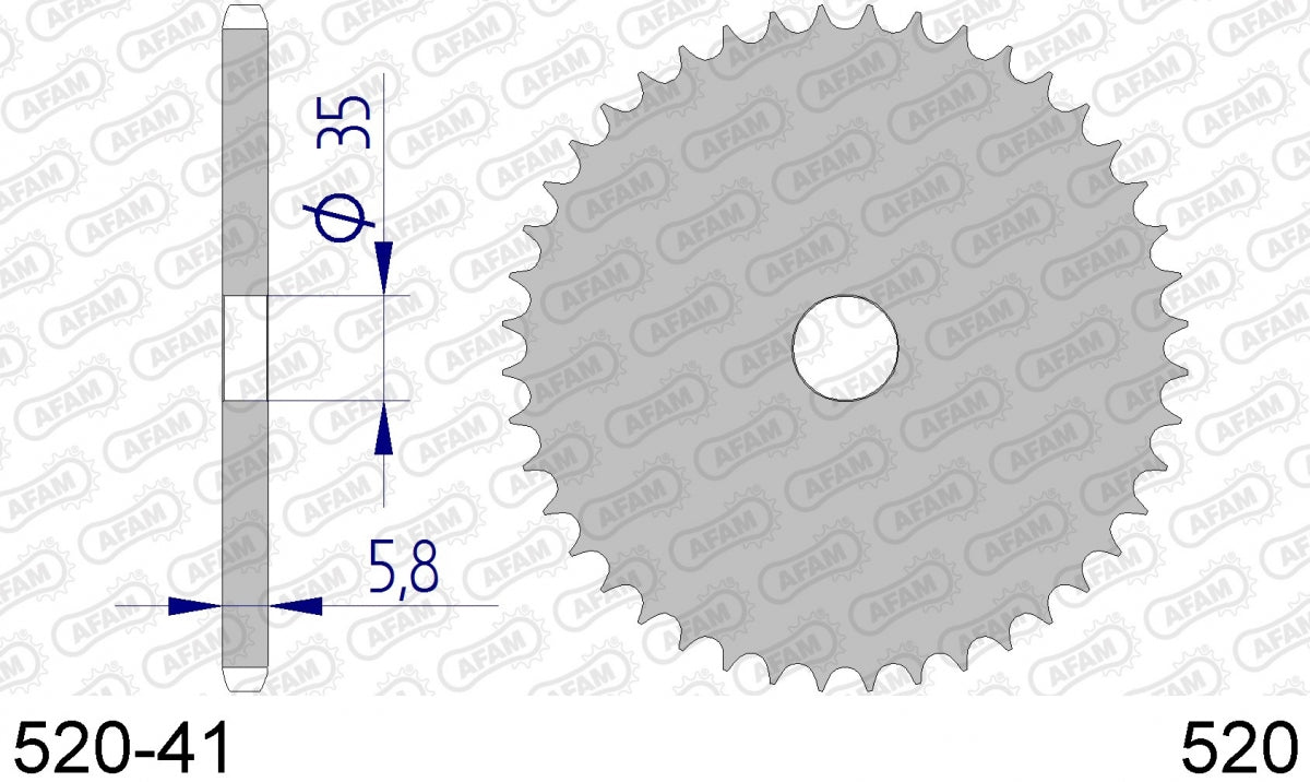 AFAM REAR ALU, BLANK, 520, 41T 1