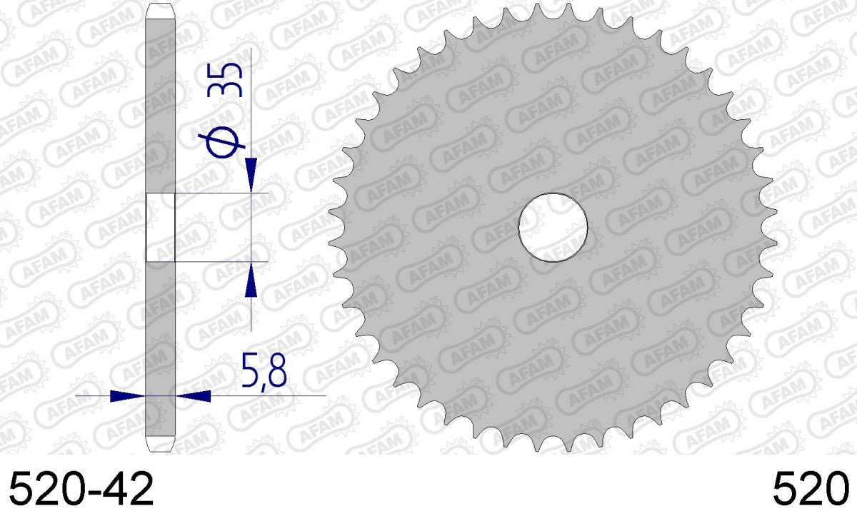 AFAM REAR ALU, BLANK, 520, 42T 1
