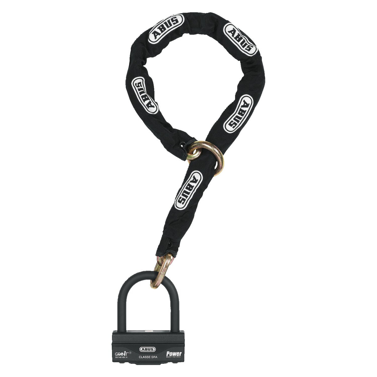 Abus Granit 58 Padlock & black loop chain 1