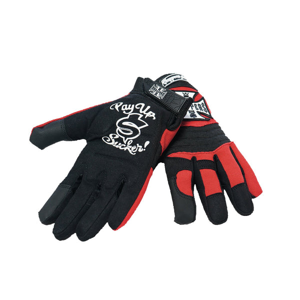 West Coast Choppers WCC riding gloves black/red 1