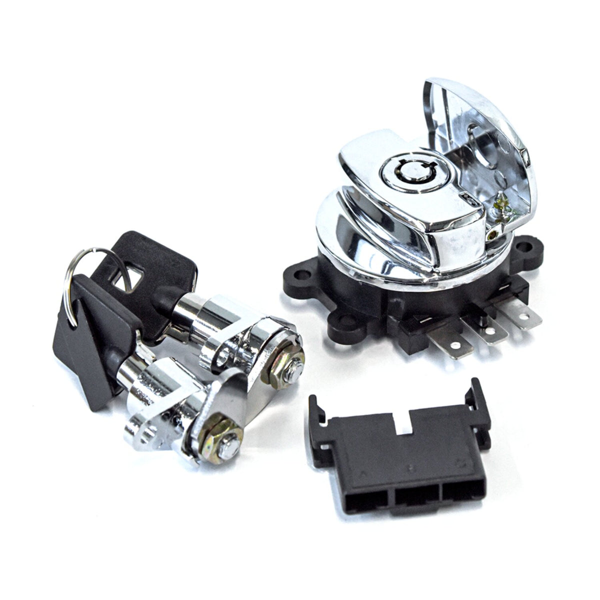 MCS FLHR ignition switch & saddlebag lock kit. Chrome 2