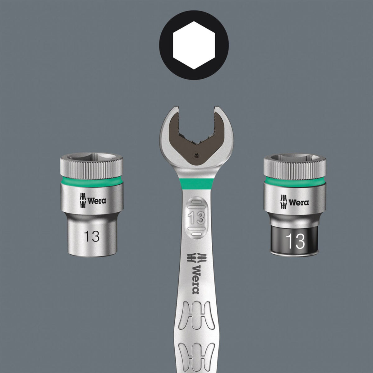 Wera Zyklop 3/8" Hex socket bit w/ holding function US sizes 4