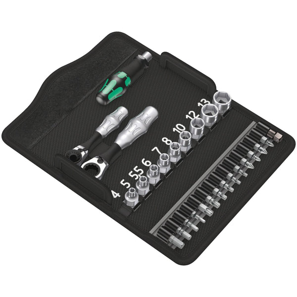 Wera Zyklop ratchet kit Kraftform Mini 2, 1/4" drive Metric 1