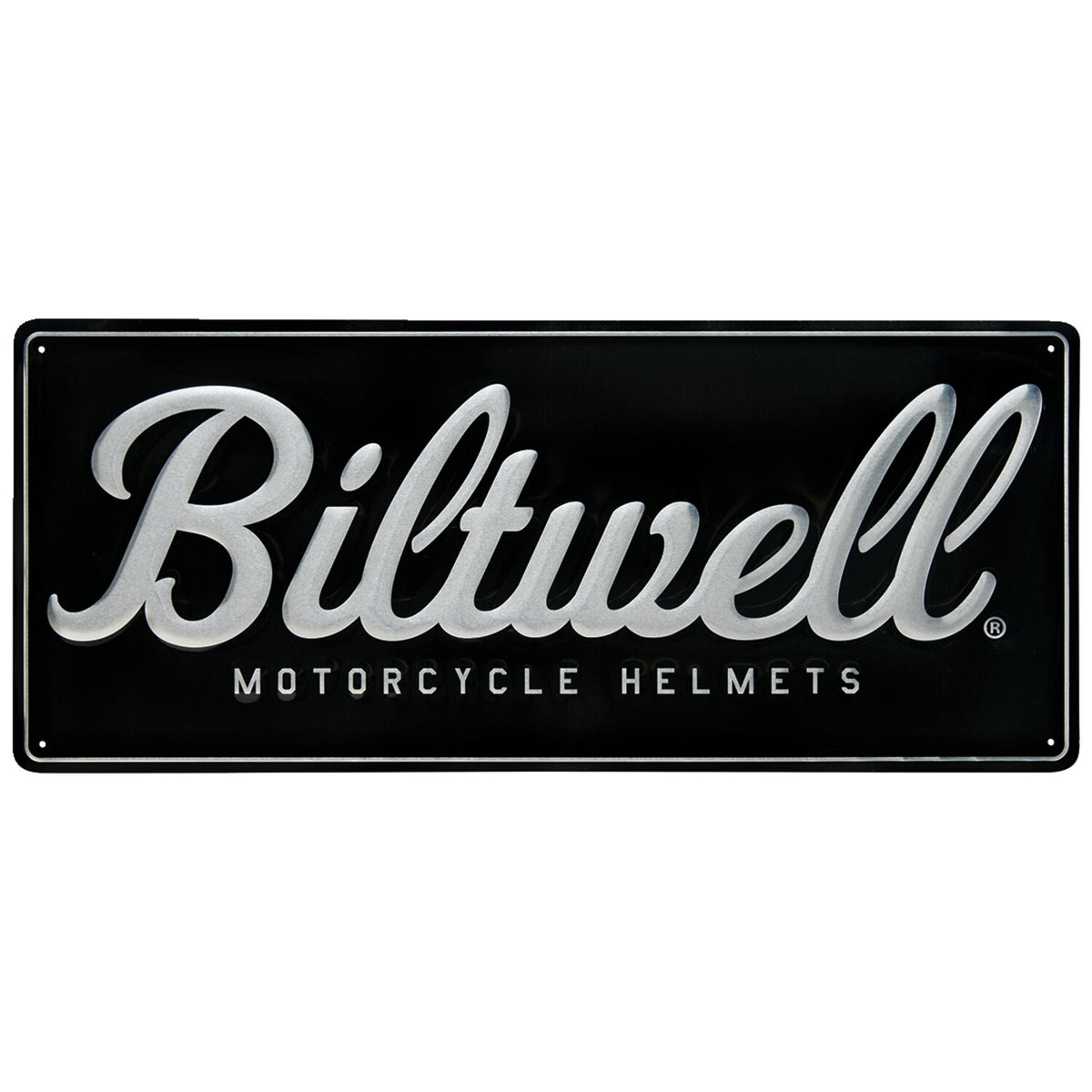 Biltwell Script shop sign black/aluminum 1