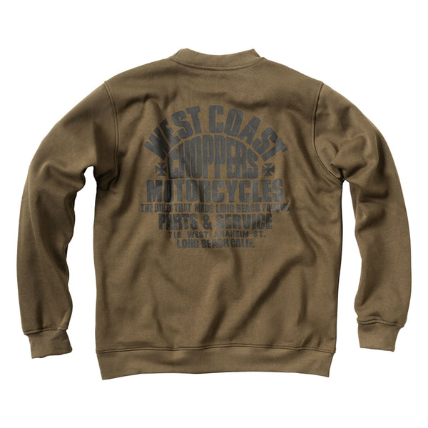 West Coast Choppers WCC Parts sweatshirt olive green 1