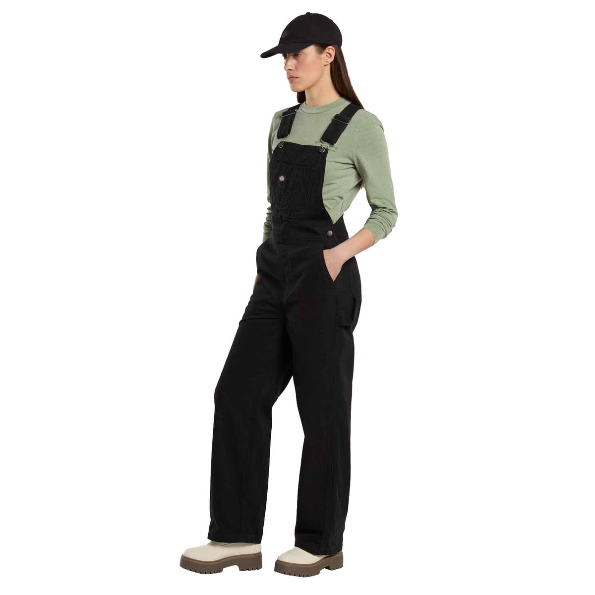 Dickies Loose canvas female bib black 3