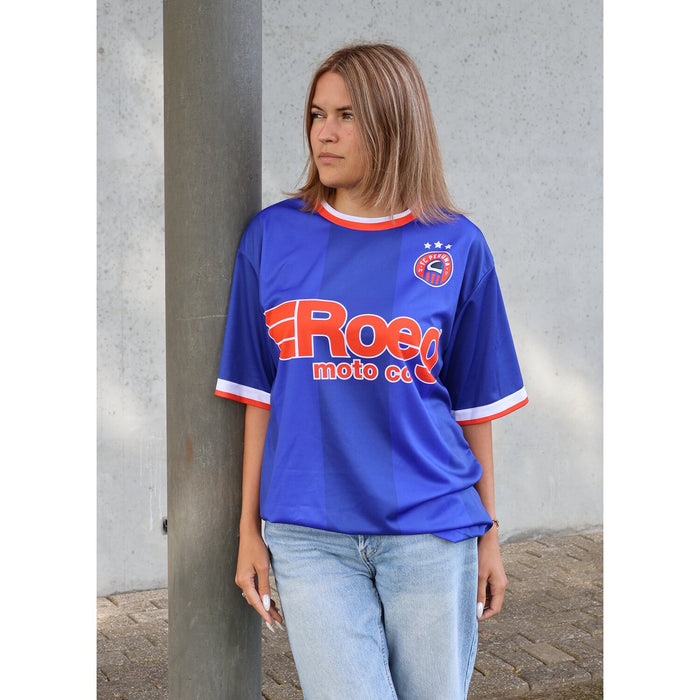 Roeg Peruna LE football jersey blue/orange
