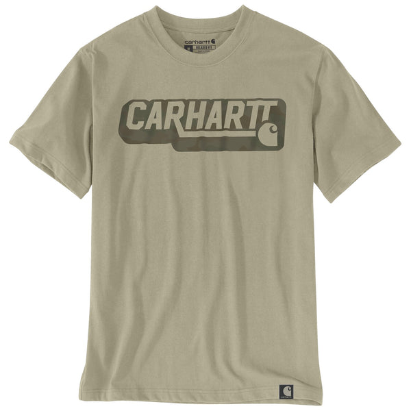 Carhartt Irvine Relaxed Camo logo T-Shirt faded fatigue 1