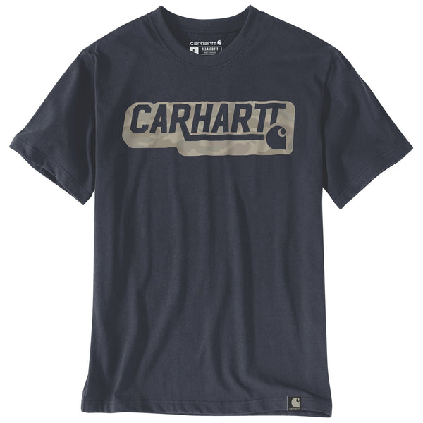 Carhartt Irvine Relaxed Camo logo T-Shirt navy 1
