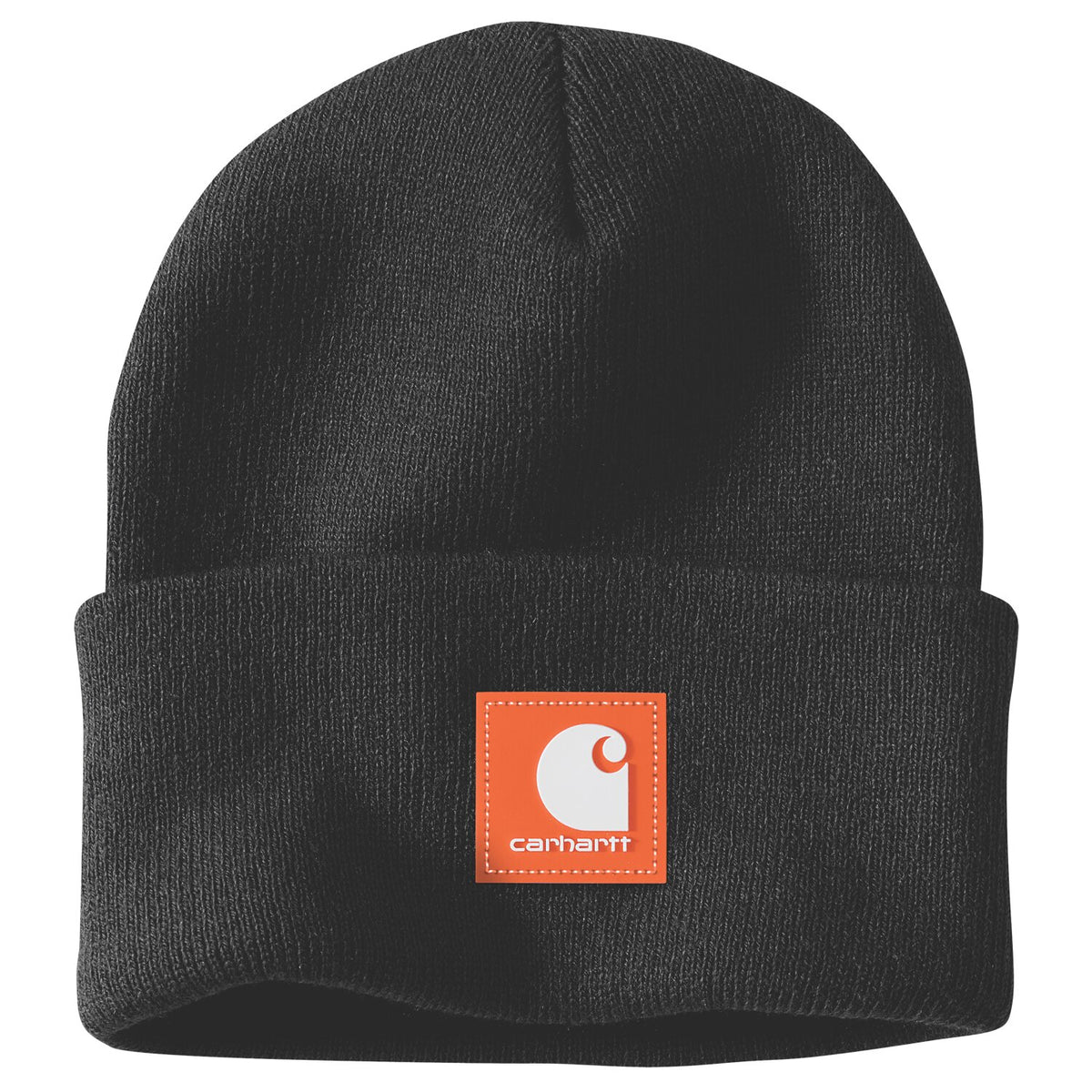 Carhartt Rubber Patch Watch cap Beanie black/Worksite orange 1