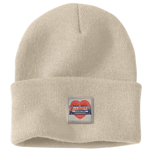 Carhartt Knit Heart Patch Beanie oat milk 1