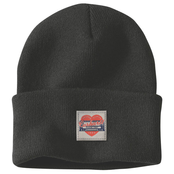 Carhartt Knit Heart Patch Beanie black 1