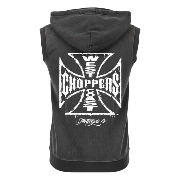 West Coast Choppers WCC Vintage Washed Sleeveless hoodie vintage black 1