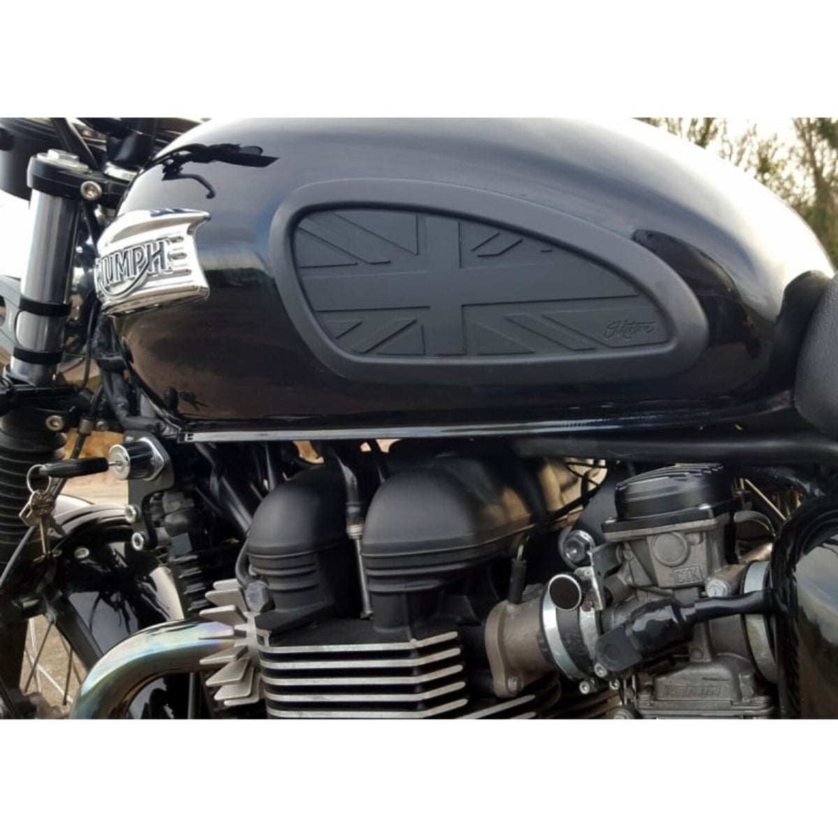 Motone, Petrol tank Knee Pads Set. Black 4