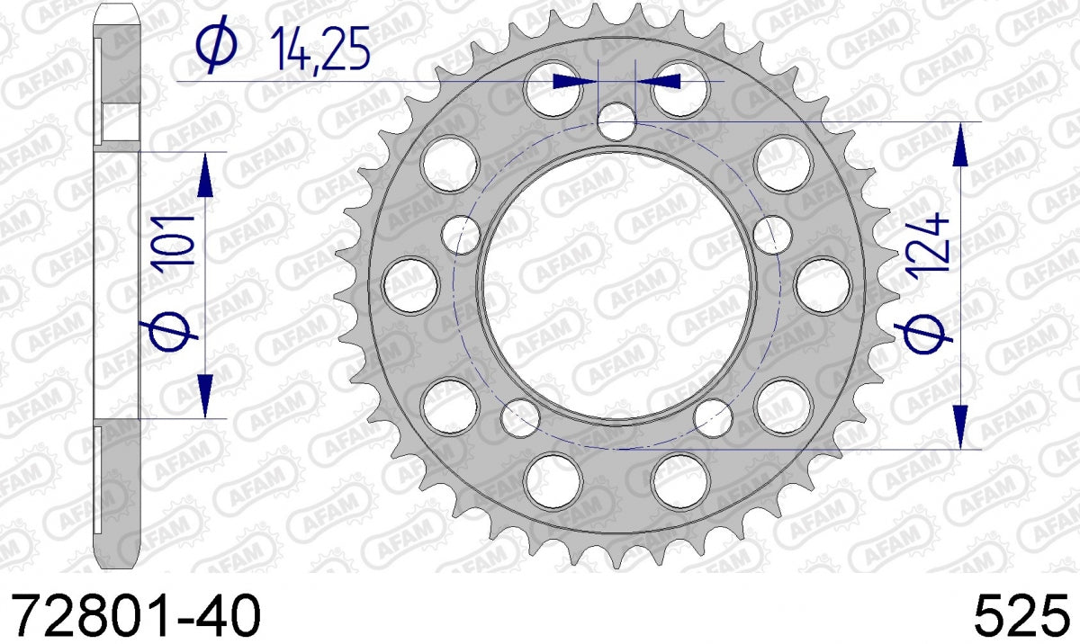 AFAM REAR ALU 40T, 525 1