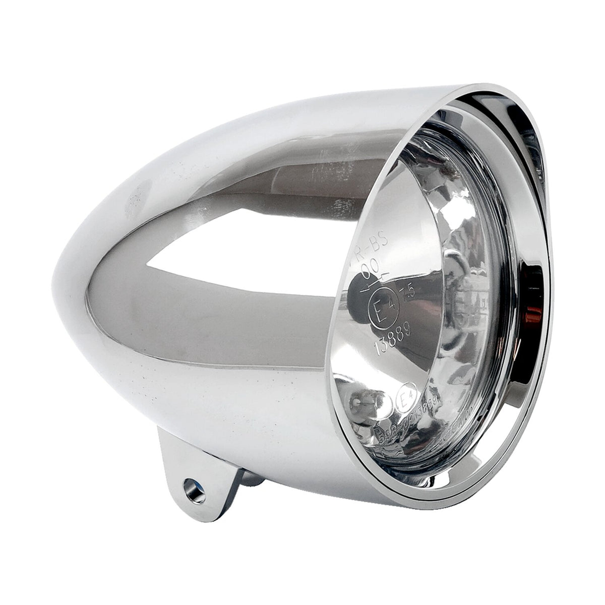 MCS Smoothie 4-1/2" headlamp with round visor. Chrome 1