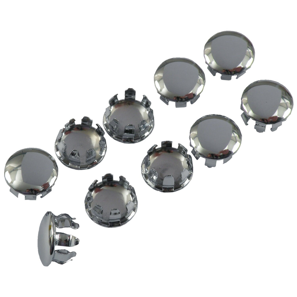 MCS Lowrider dash plugs, small. Chrome 1