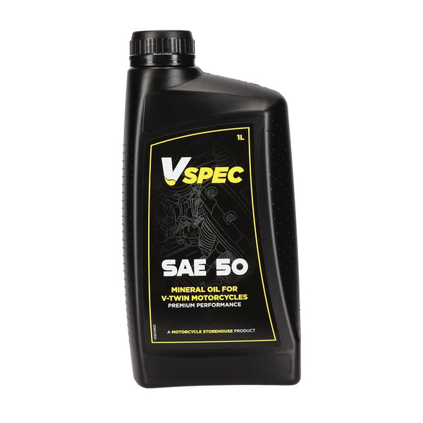 Vspec, SAE 50 (Mineral) motor oil. 1 liter bottle. 1