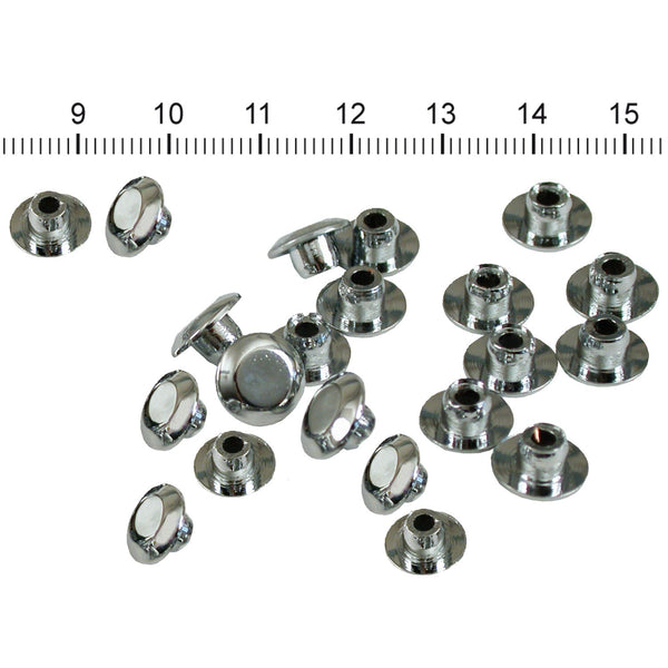 MCS Push-in mushroom allen head plugs 1/4". Chrome 1