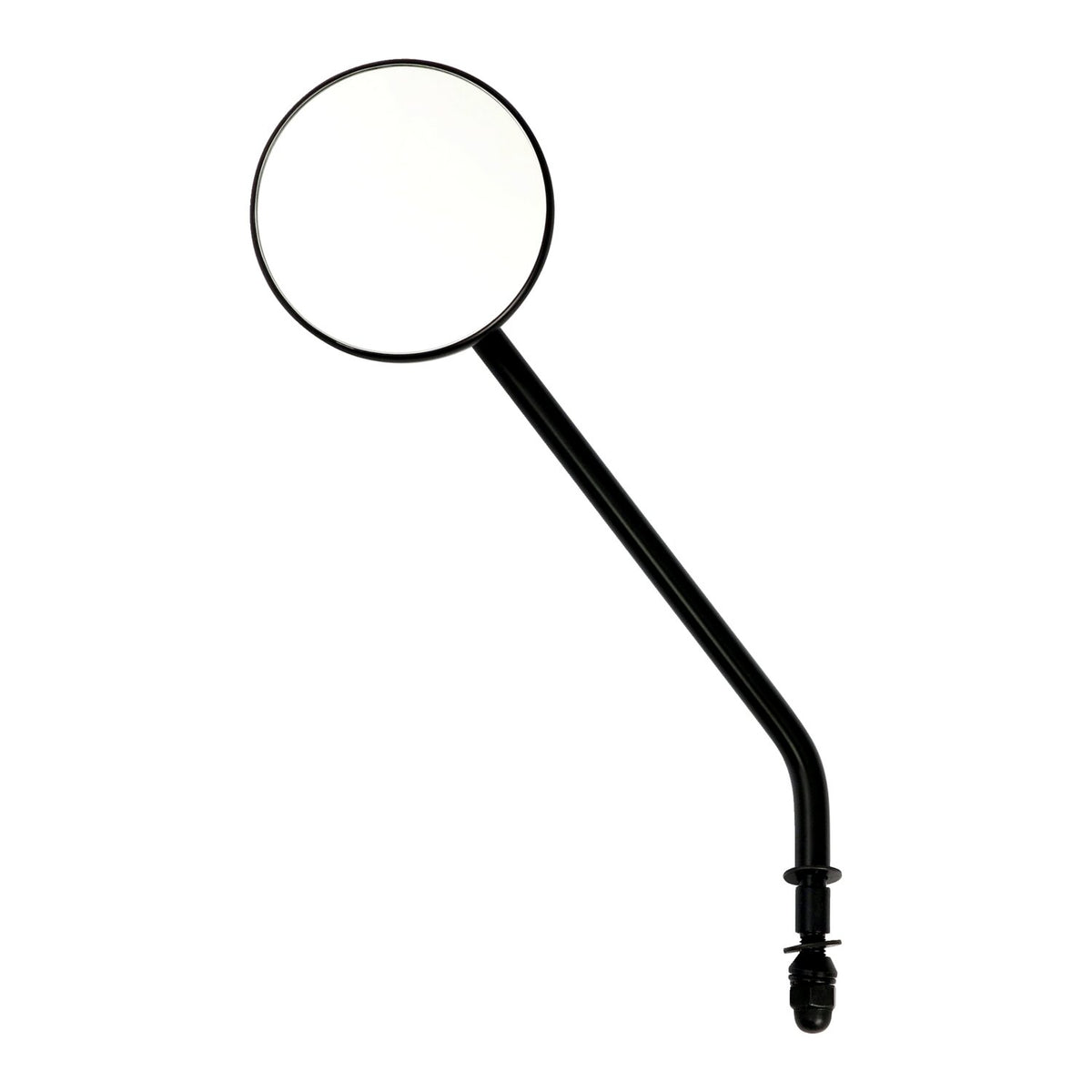 MCS Steel 3" round mirror. Black, long stem 1
