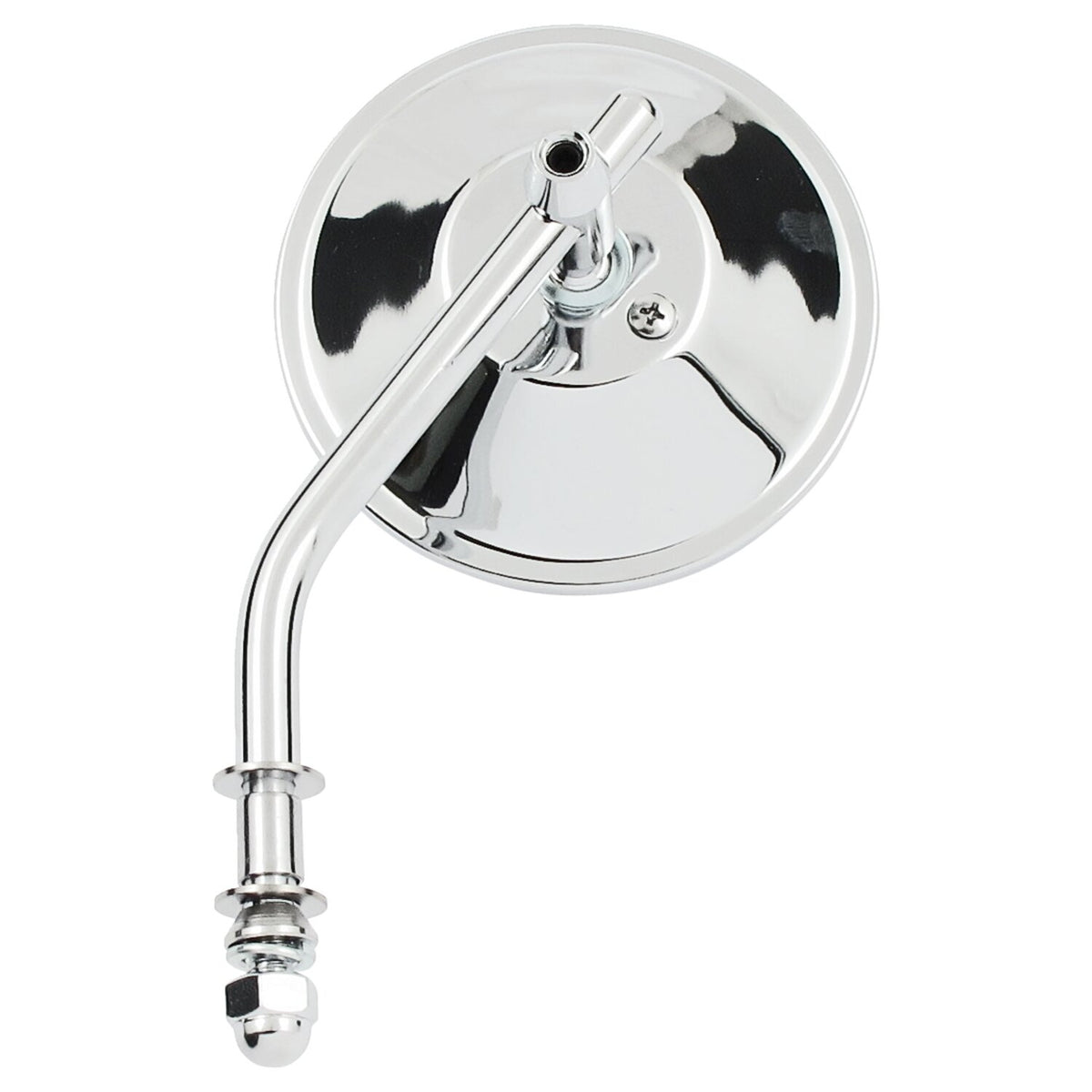 MCS Steel 3" round mirror. Chrome, short stem 2