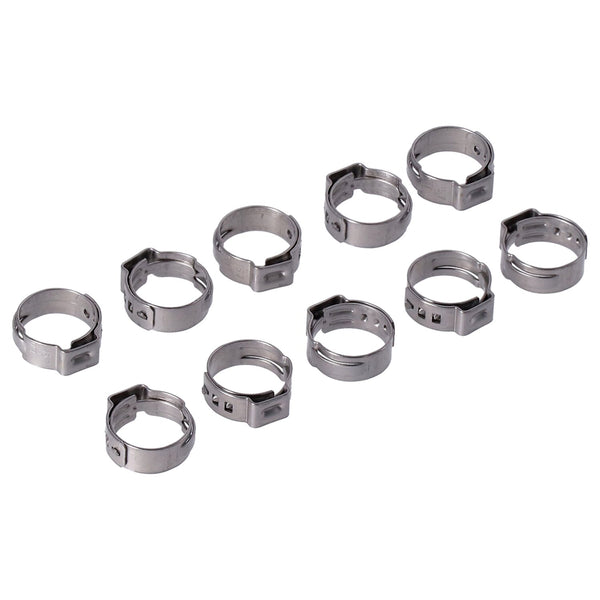 MCS Crimp hose clamp, 5/8 (16.00mm) ID. Stainless 1
