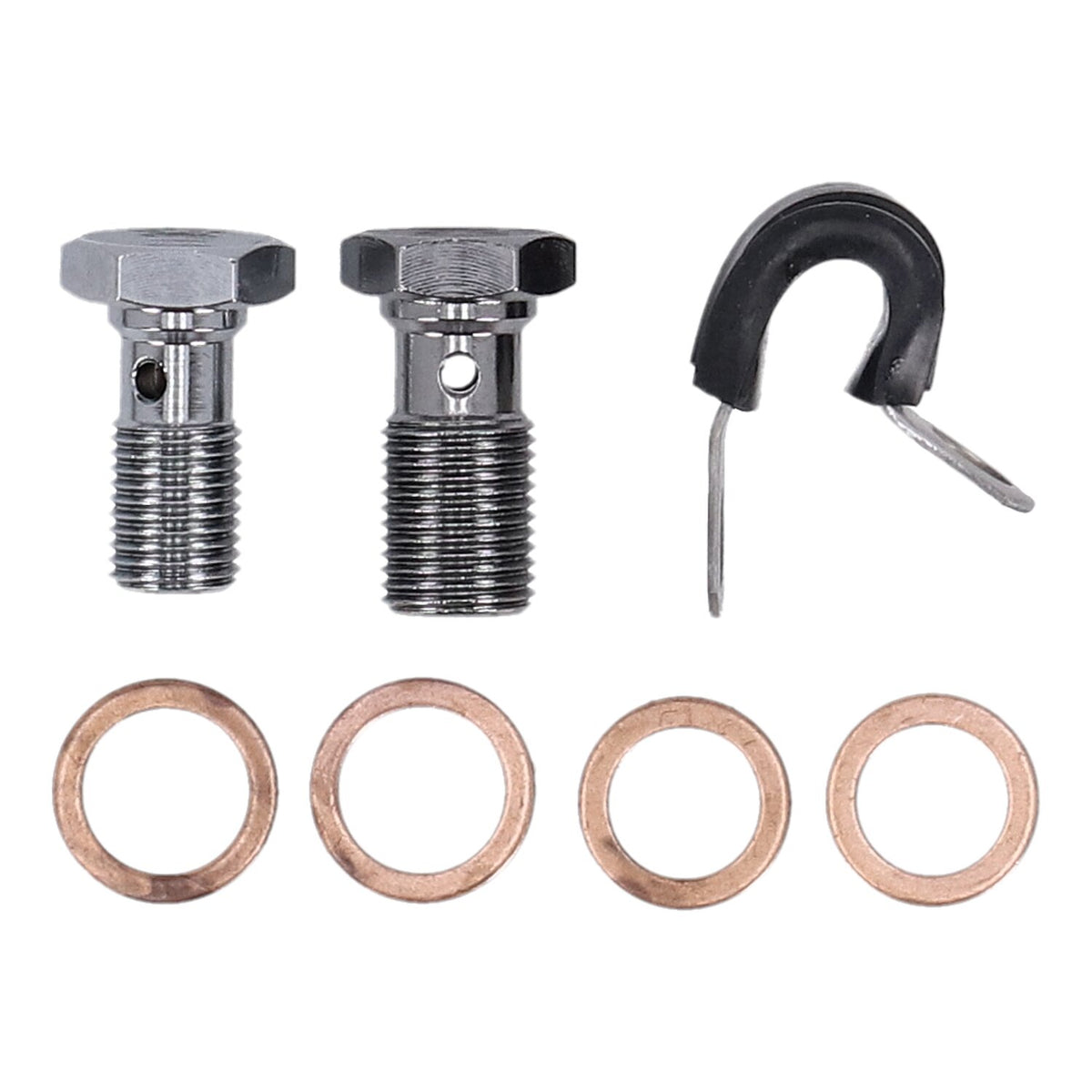 MCS by Goodridge brake line front, stainless clear coated 4