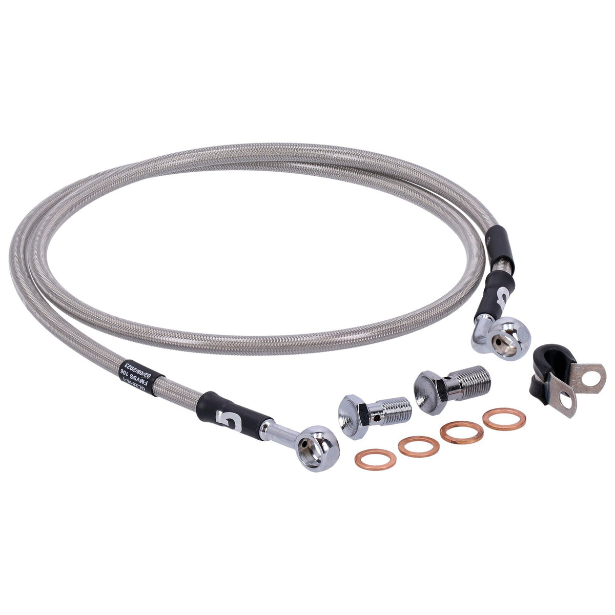 MCS by Goodridge brake line front, stainless clear coated 1