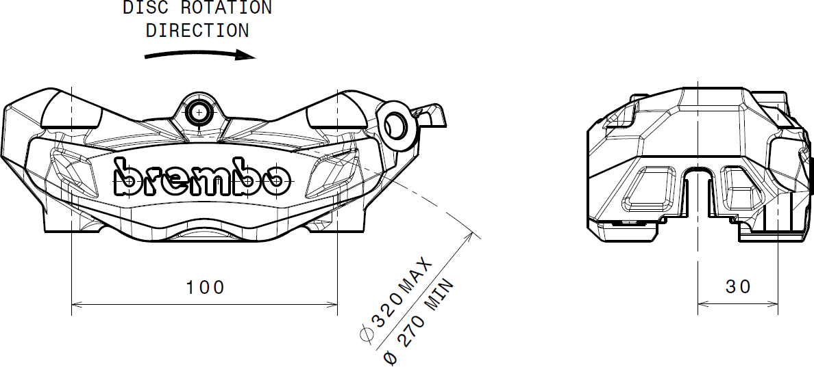 BREMBO HYPURE (PAINTED) RED BLACK LOGO RIGHT 1