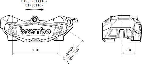 BREMBO HYPURE (PAINTED) RED BLACK LOGO RIGHT 1