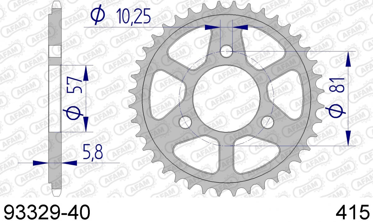 AFAM REAR ALU 40T, 415 1