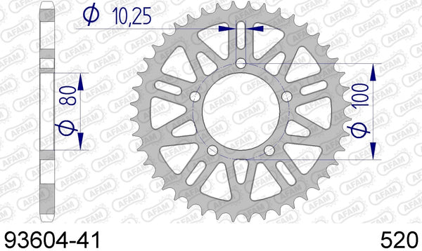 AFAM REAR ALU 41T, 520 1