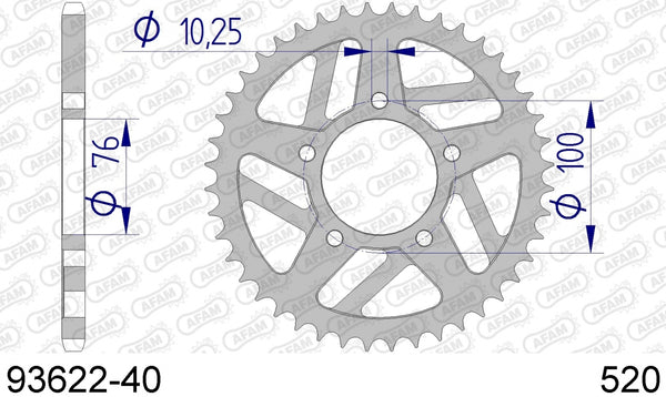 AFAM REAR ALU 40T, 520 1