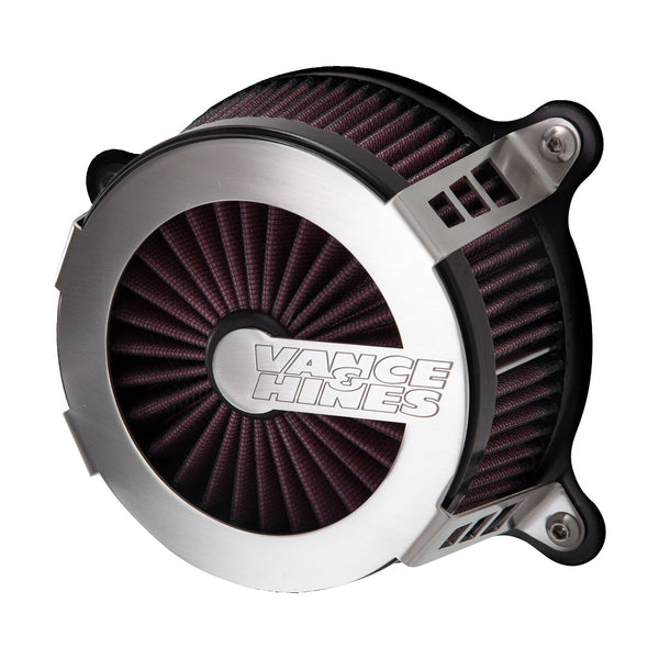 Vance & Hines, VO2 Cage fighter air cleaner kit. brushed sta 1