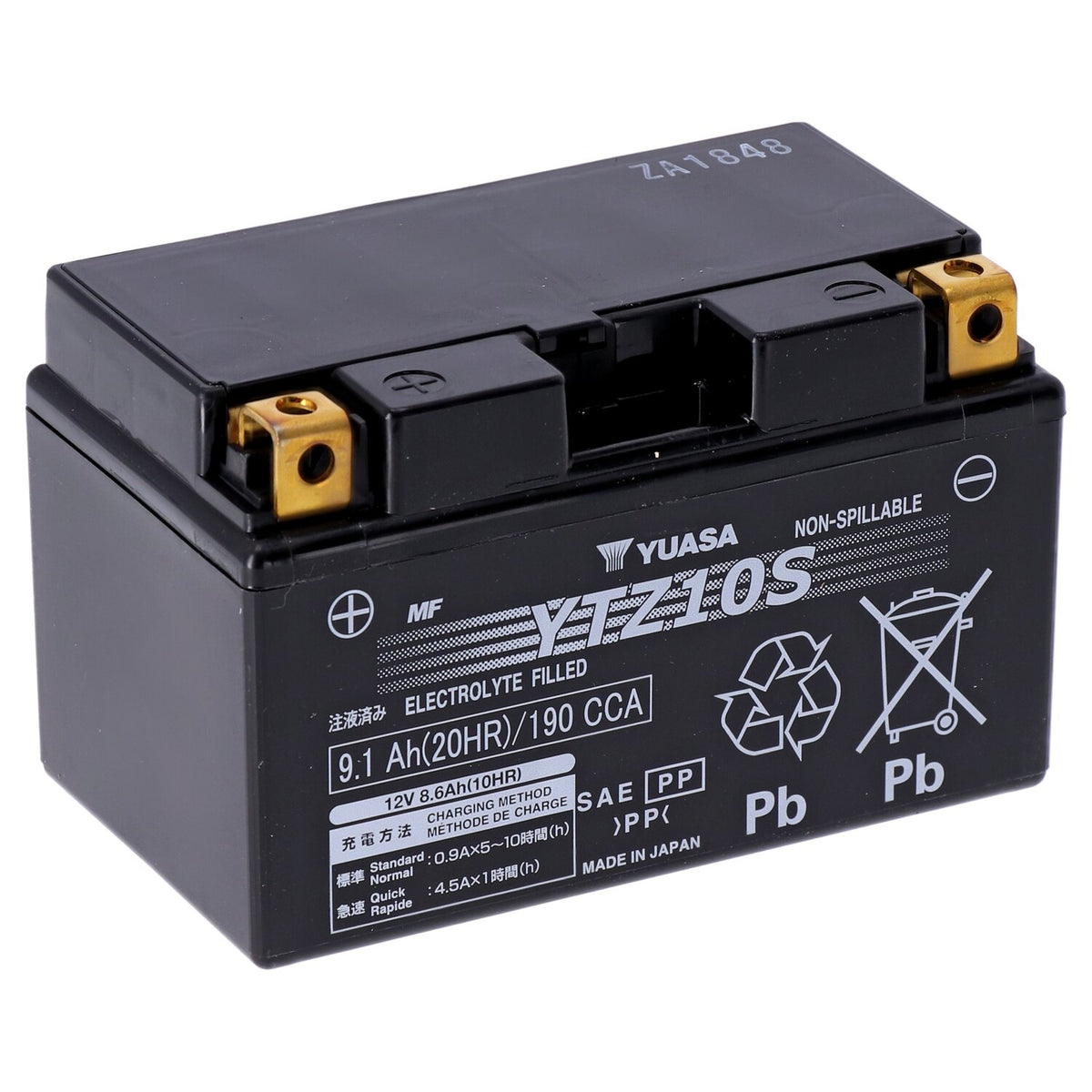 Yuasa, High performance AGM battery, YTZ10S 1