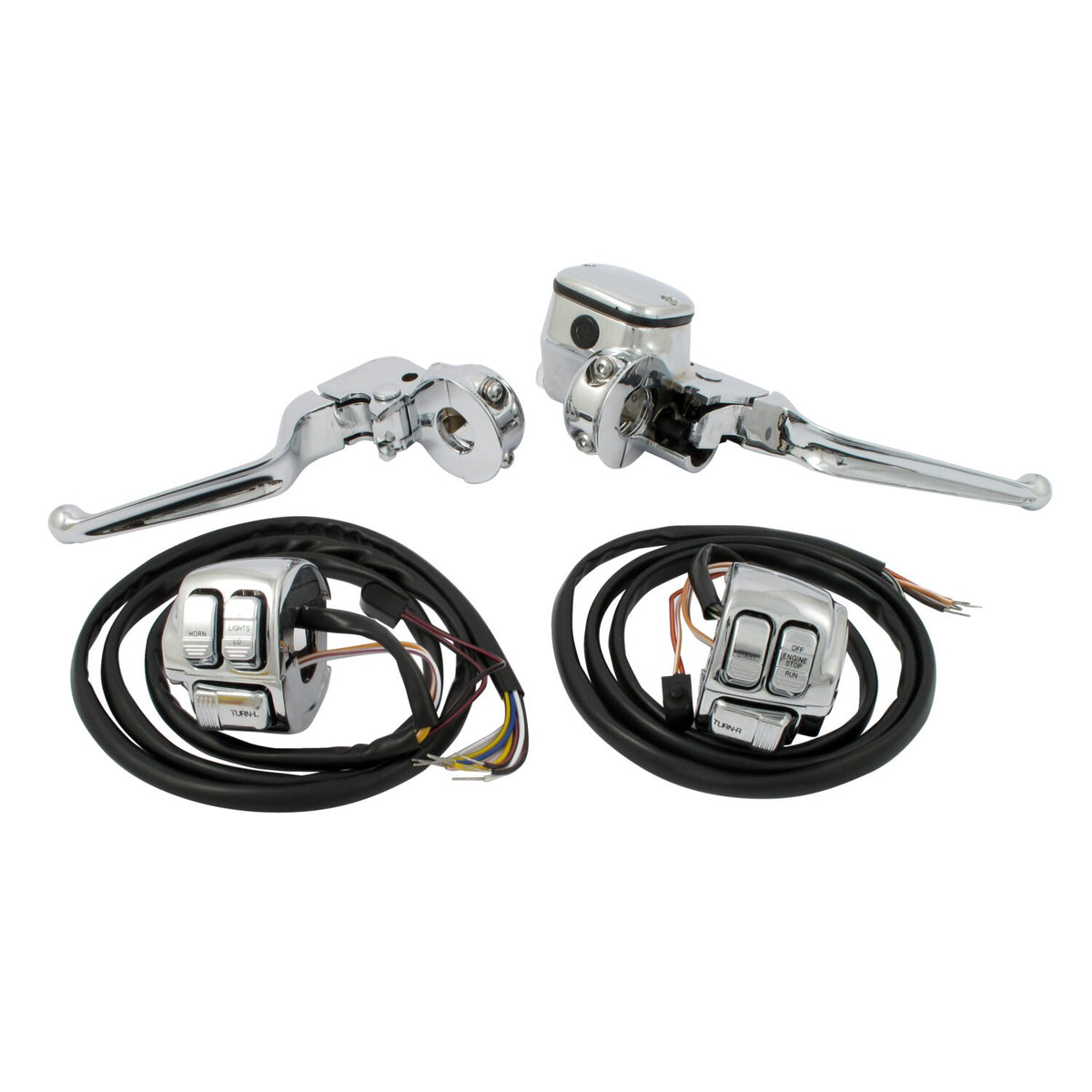 MCS Handlebar control kit chrome 9/16" bore 1