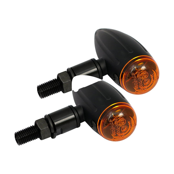 MCS Micro bullet, 12v halogen turn signals. Black, grooved 1